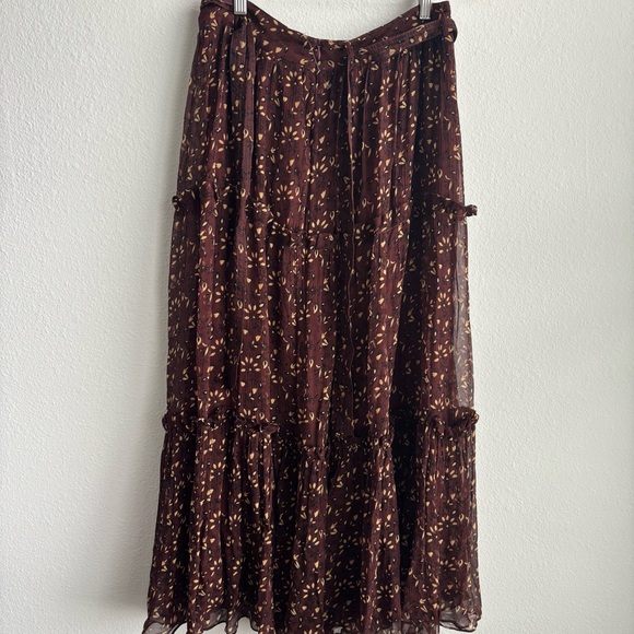 NWT Cleobella Organic Skirt Zadia Block Print Red Cream Floral Lined Maxi M - Picture 7 of 14